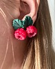 kolczyki z masy plastycznej Kolczyki z maliną. Polimerowa glina. Handmade Polska