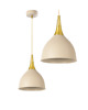 lampy wiszące Duża Pojedyńcza Lampa Wisząca Kaszmir Beż Złoto Mosiądz E27 LED
