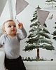 karuzele i girlandy do łóżeczka Lniana girlanda z dzwoneczkami szara