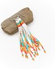 kolczyki chwosty Kolczyki "indiańskie" - chwosty - biało-złoto-pomarańczowo-turkusowe