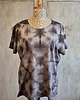 t-shirt damskie T-shirt shibori farbowany roślinami Taniny