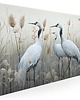 grafiki i ilustracje Obraz na płótnie - PTAKI CZAPLE ŻURAWIE - 120x80 cm (104601)