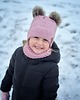 czapki dziecięce ZESTAW: bawełniana czapka dla dziecka i komin Brudny róż