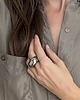 pierścionki - różne Pierścionek 02 ceramiczny srebrno brązowy, statement ring