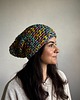 czapki damskie Kolorowa duża czapka beanie z wełną i alpaką