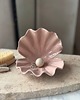 pojemniki na biżuterię Ceramiczna Muszla Muszelka Skarbiec z Perłą na Biżuterię Różowa