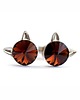 kolczyki swarovski Kolczyki - kryształy Swarovski -kotki Smoked Topaz