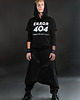t-shirty męskie Czarny longsleeve z kapturem i nadrukiem ERROR 404