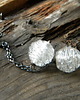 kolczyki wire wrapping Ażurowe kule  na łańcuszku - kolczyki