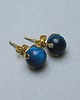 kolczyki z kamieniami Dots - Tygrysie oko blue /alloys collection/ - sztyfty