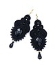kolczyki soutache Kia kolczyki sutasz z onyksami czarne wiszące wieczorowe eleganckie