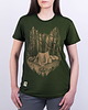 t-shirt damskie Koszulka damska WILK/LEŚNE   khak