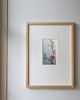 obrazy Akwarela Kwiaty oryginalny obraz niebieski papier 10,5x22 cm