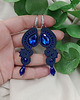 kolczyki soutache Długie kolczyki sutasz na wesele, granatowe kolczyki denim