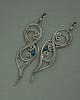 kolczyki wire wrapping Duże kolczyki kwarc niebieski wire wrapping
