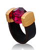 pierścionki - różne Ruby Leather Ring in Gold