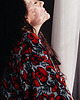 szlafroki damskie KIMONO czerwone / szlafrok ślubny/ sukienka, autorski wzór maki 100% wiskoza