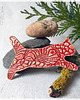 magnesy Czerwony kot - ceramiczny magnes wabisabi
