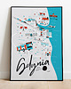 plakaty Gdynia Mapa plakat 50x70 cm