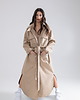 płaszcze damskie Parka Longline Collar Oversize mocca