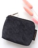 portfele damskie Portfel etui na karty ze sztruksu Czarny