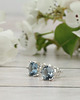 kolczyki srebrne Błękitny spinel w srebrze