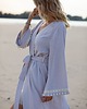 sukienki maxi damskie Kimono Moon Crystal - wiskoza  szary fiolet