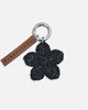 breloki Brelok Kwiat Czarny ze Srebrną Błyszczącą Nitką