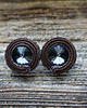 kolczyki soutache Brązowo-szare kolczyki soutache