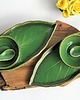 patery i talerze Zestaw ceramiczny do sushi  talerz liść  miseczka dla dwojga