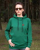 bluza z kapturem damska Cienka bluza z kapturem z naszywką SZWENDAM SIĘ unisex zielona