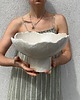 talerze, miski Ceramiczna Misa XXL na Cokole na  Owoce Przekąski Rustic White