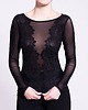 bluzki - inne B084 Bluzka z tiulu elastycznego i koronki