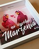 ramki na zdjęcia Ramka Skarbonka na walentynki "Papużki nierozłączki"
