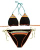 stroje kąpielowe i kostiumy kąpielowe damskie Bikini szydełkowe z akcentem tęczowym