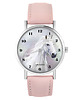 zegarki damskie Zegarek - Biały koń cyfry - skóra, pudrowy róż