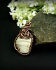 wisiory Krzemień pasiasty wisiorek wire wrapping