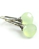 kolczyki wire wrapping Chalcedon seledynowy w srebrze - kolczyki