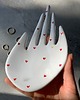 pojemniki na biżuterię Ceramiczna Dłoń Podstawka na Biżuterię w Serca ze Złoceniami