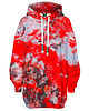 bluza z kapturem damska Bluza Oversize Tunika DR.CROW Marble Red
