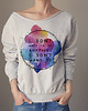 bluza bez kaptura damska I don't have to Szary gruby Z