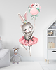 naklejki ścienne do pokoju dziecka Królik baletnica z balonem naklejka na ścianę