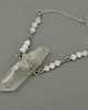 naszyjniki - inne Naszyjnik Talizman kryształ górski i kamienie księżycowe wire wrapping
