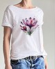 t-shirt damskie Krokusy Biały Oversize