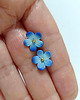 kolczyki z masy plastycznej Niebieskie kolczyki niezapominajki
