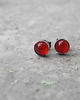 kolczyki wire wrapping 6mm karneol - sztyfty