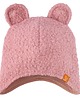czapki dziecięce Czapka zimowa Boucle z uszami misia  różowa