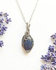 wisiory Naszyjnik Lapis Lazuli stal chirurgiczna wisiorek handmade wirewrapping
