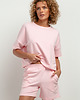 t-shirt damskie Bluza z krótkim rękawem T386, różowa