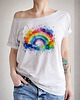 t-shirt damskie Tęcza akawarele Szary Oversize